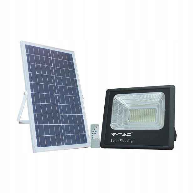 Solární Led halogenový zářič 40W s dálkovým ovládáním, neutrální barva IP65 V-tac