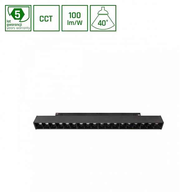 System Shift Smart Grid M lineární svítidlo 330x23x42mm 17W černé Cct/dim
