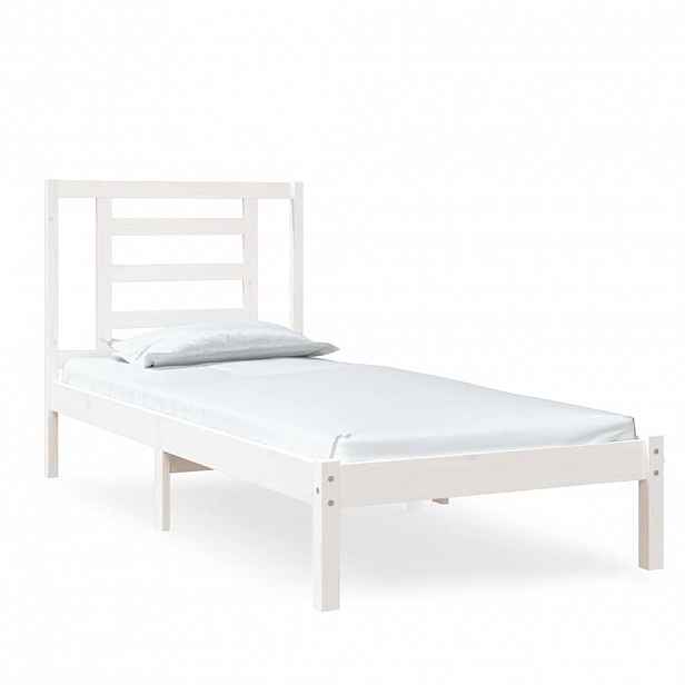 vidaXL Rám postele bílý masivní dřevo 75 x 190 cm malé jednolůžko