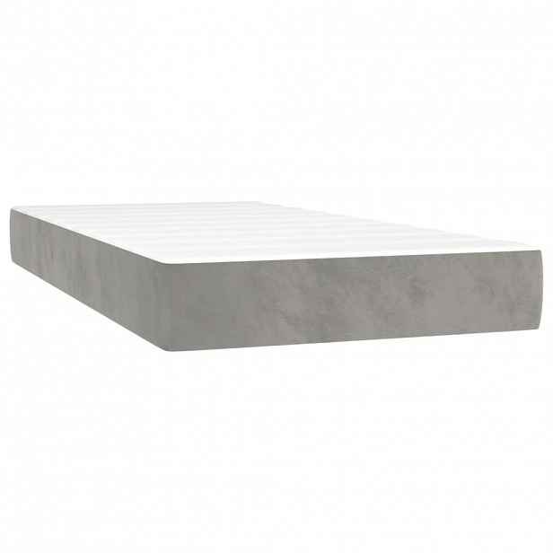 vidaXL Taštičková matrace střední tvrdost světle šedá 120x190x20 cm samet
