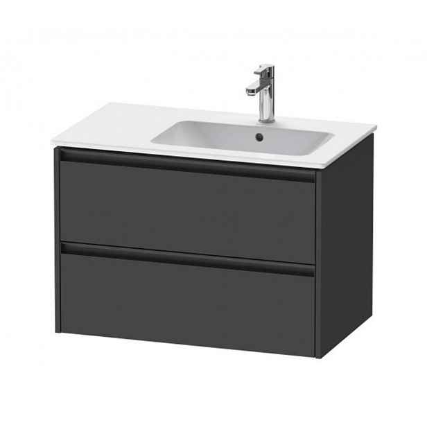 Duravit Ketho.2 - Umyvadlová skříňka 55x81x48 cm, 2 zásuvky, grafit mat K25268049490000