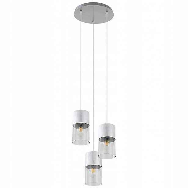 Stříbrná závěsná lampa Zelkova nad jídelní stůl Rabalux