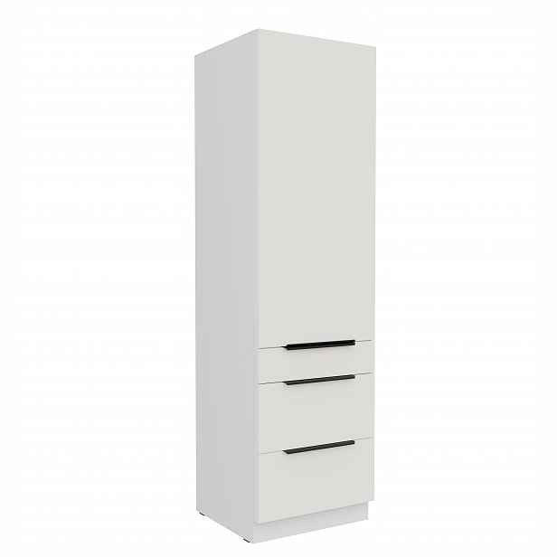 Vysoká potravinová skříňka Aria 60 DKS-210 3S 1F - Premium Box Barva korpusu: Bílá, Barva dvířek: WH - Crystal white AFM