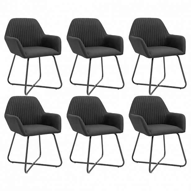 vidaXL Jídelní židle 6 ks černé textil