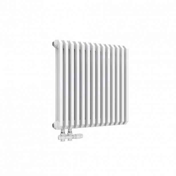 EMKE RADIÁTOR D-profil vertikální, středové připojení, lesklý bílý 60/60 cm