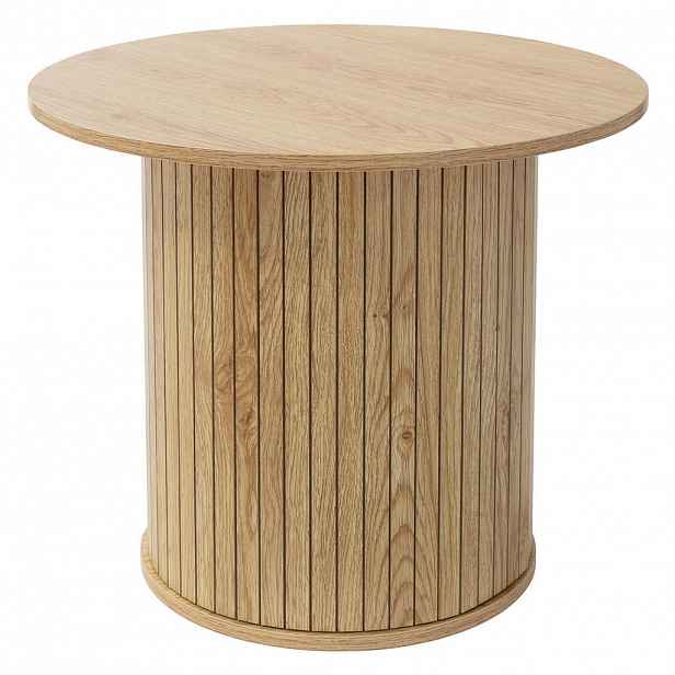 ML-DESIGN KONFERENČNÍ STOLEK kulatý Ø60 x 50 cm v imitaci dřeva, hnědý