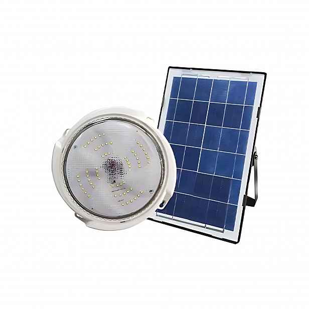 Stropní Svítidlo Zahradní solární lampa Kruhová venkovní Led 50W 5000K Dálkový Ovladač IP65