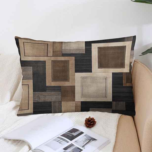 TEMU 1 ks Geometrická Patchwork Oboustranná Potiskovaná Krátká Plyšová Povlak na Polštář, Vhodná na Pohovku, Postel, do Auta a na Párty Dekorace,