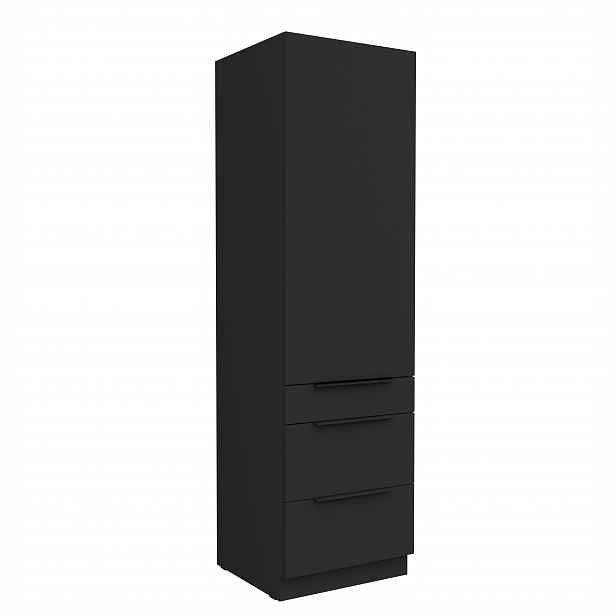 Vysoká potravinová skříňka Aria 60 DKS-210 3S 1F - Premium Box Barva korpusu: Černá, Barva dvířek: BL - Black AFM