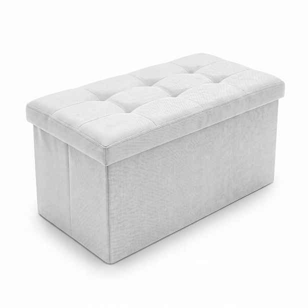 Taburet S Úložným Prostorem 76X38X38 CM Béžová, Polyester