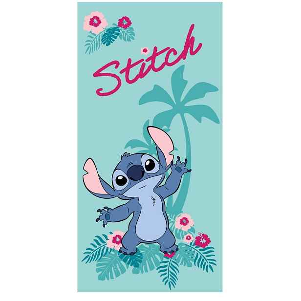 Tyrkysová dětská osuška z mikrovlákna 70x140 cm Lilo and Stitch "Hawaii" – Jerry Fabrics