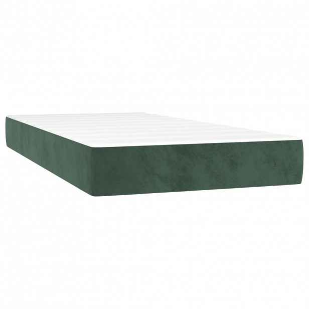 vidaXL Taštičková matrace střední tvrdost tmavě zelená 120x190x20 cm samet