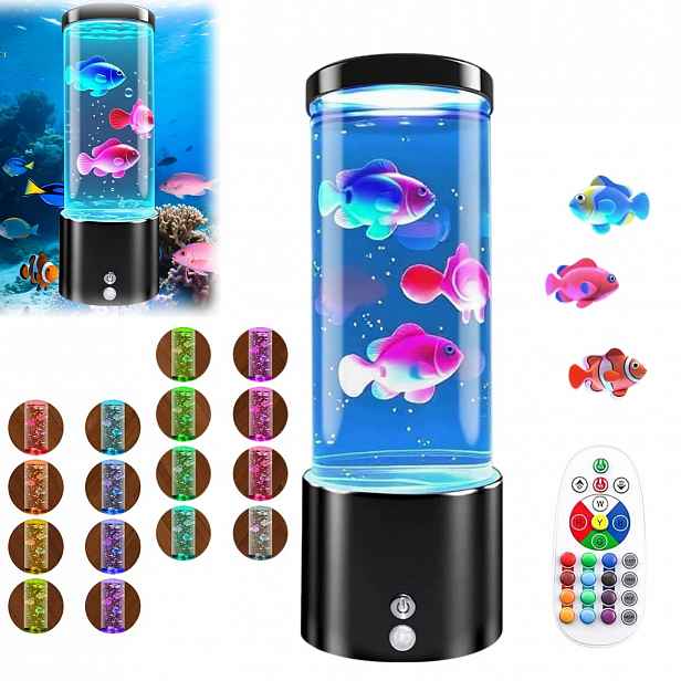 Lampa Medúza Láva Rgb Ledová Medúzy Plovoucí Lampička Barevná