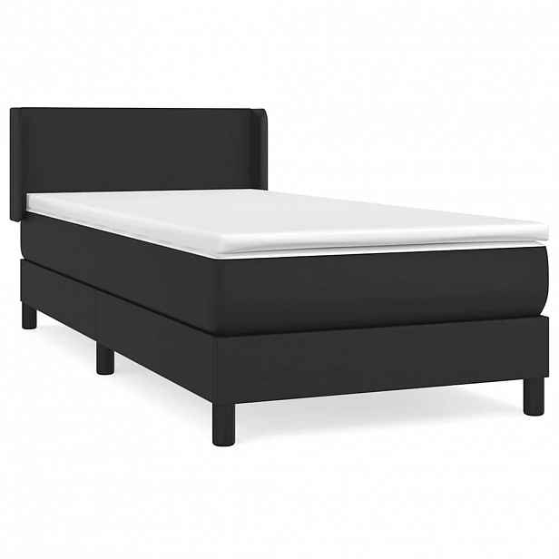 vidaXL Box spring postel s matrací černá 80 x 200 cm umělá kůže