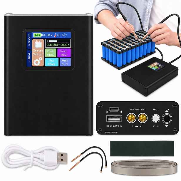 Mini Bodová Svařovací Svářečka LCD 5000 Mah Přenosná Pro Diy Články
