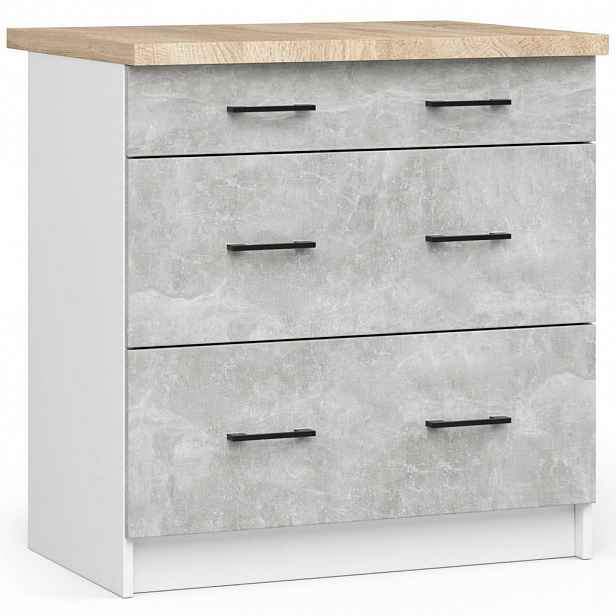 RAUMHIRSCH FURNITURE SKŘÍŇKA bílá, betonová 85/80/46
