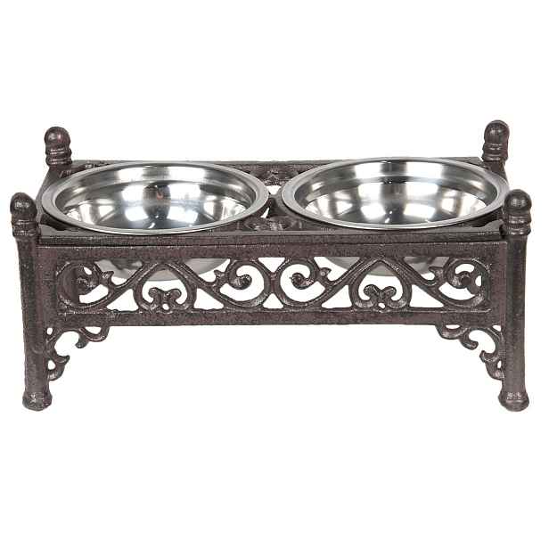 Kovové hnědé misky pro psy -  28*15*13 cm Clayre & Eef