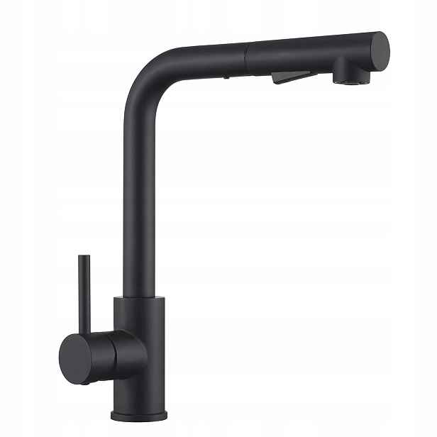 Kuchyňská baterie s vytahovací sprškou Černá Kuchyňský kohout Stojící hadice 60 cm