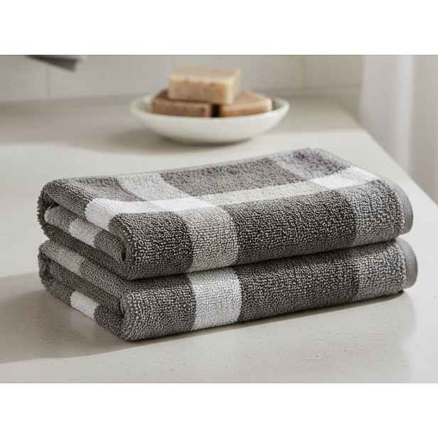 Ručník Pantone Karo 50x100 cm, šedý