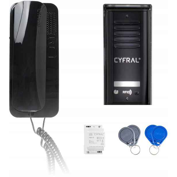 Domofon Cyfral Cosmo 1-LOKÁTOROVÁ Kazeta Černá/unifon Černý