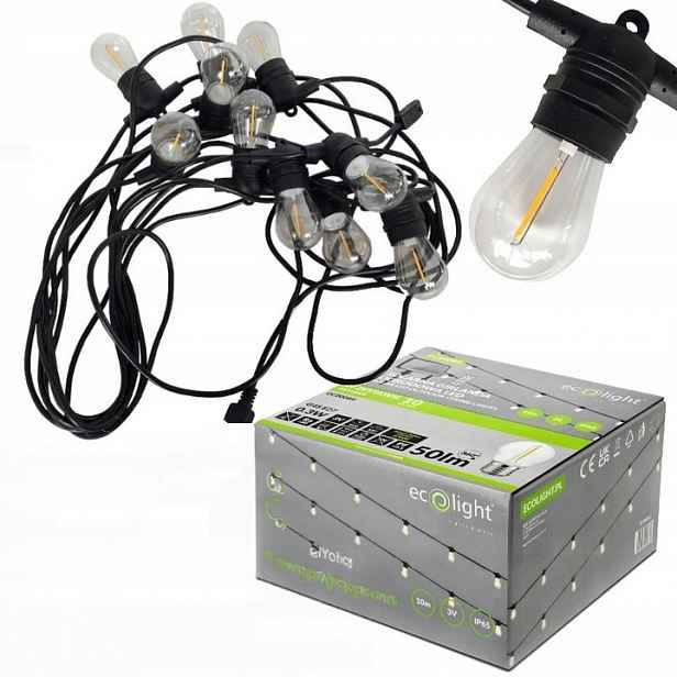 Girlanda Zahradní lampy 10 m 10 kusů Led žárovek IP68 Plastová terasa