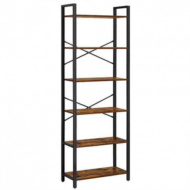 Boxxx REGÁL, hnědá, černá, 66/186/30 cm