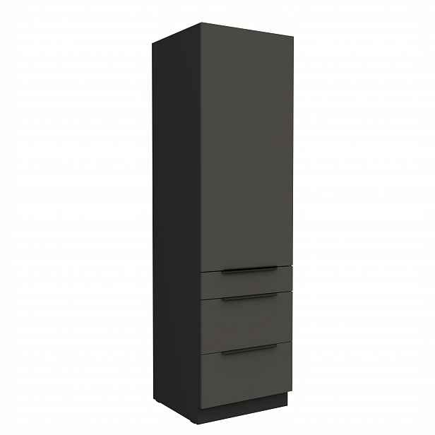 Vysoká potravinová skříňka Aria 60 DKS-210 3S 1F - Premium Box Barva korpusu: Černá, Barva dvířek: GR - Graphite AFM
