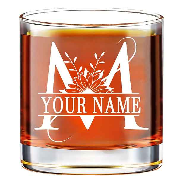 TEMU 1 ks/11Oz/330 ml Personalizované sklenice na whisky s iniciálami, vtipné dárky na whisky s vlastním jménem pro muže, přátele, tátu, kolegu, pro