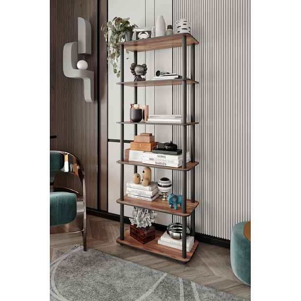 Knihovna Bookcase 6 Rect - Walnut