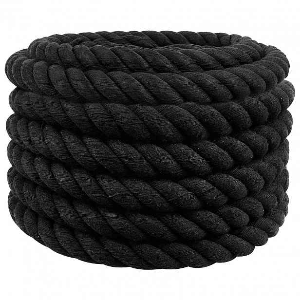 vidaXL Bavlněné lano 30 mm 25 m Černá 100% bavlna