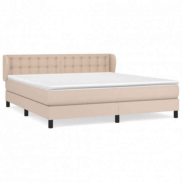 vidaXL Box spring postel s matrací cappuccino 180 x 200 cm umělá kůže