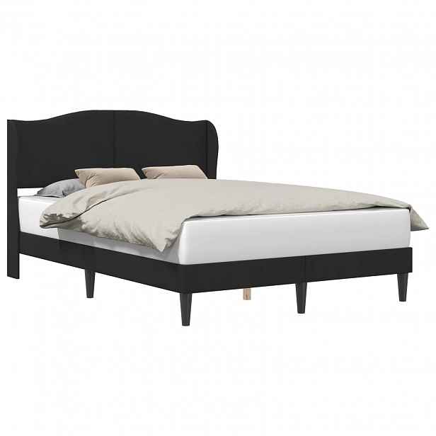 vidaXL Rám postele s čelo Černá 140 x 190 cm Samet
