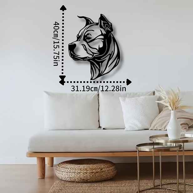 TEMU 1 ks Geometrický Bulldog Nástěnné Umění, Moderní Dekor Vhodný pro Domácnosti Milovníků Psů, Obsahuje Sochařskou Dekoraci pro Domácí Dekorace,