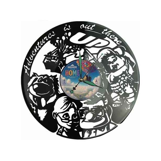 Up Odlet Vinyl Nástěnné hodiny Vinylová deska Unikátní dekorace pro fanoušky Mu