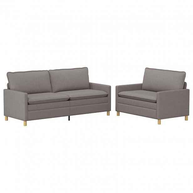 vidaXL Set pohovek 2 ks Taupe Textil