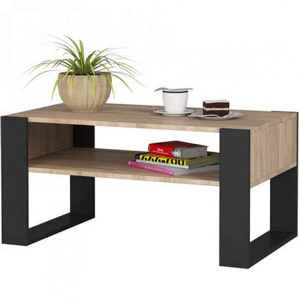 Konferenční stolek DOMI, dub sonoma/černá