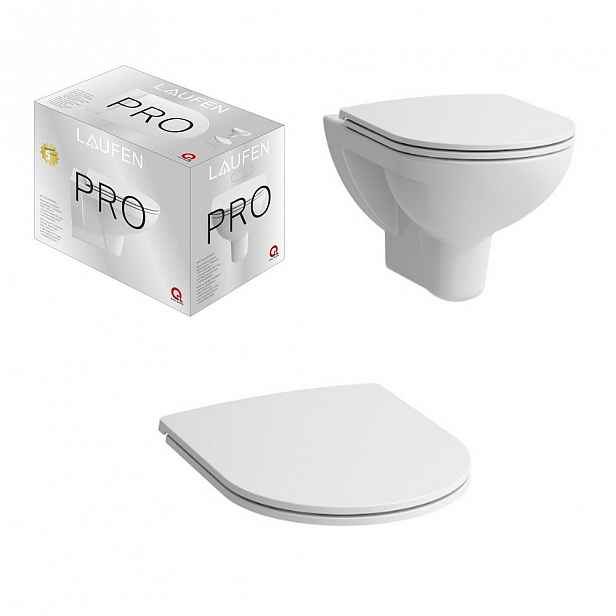 Set závěsného klozetu Laufen PRO 53 cm RIMLESS , včetně sedátka