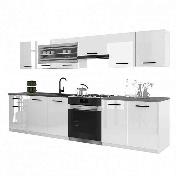 B BELINI GROUP KUCHYŇSKÁ LINKA Italia 4 260 cm, s pracovními deskami, Bílá lesklá