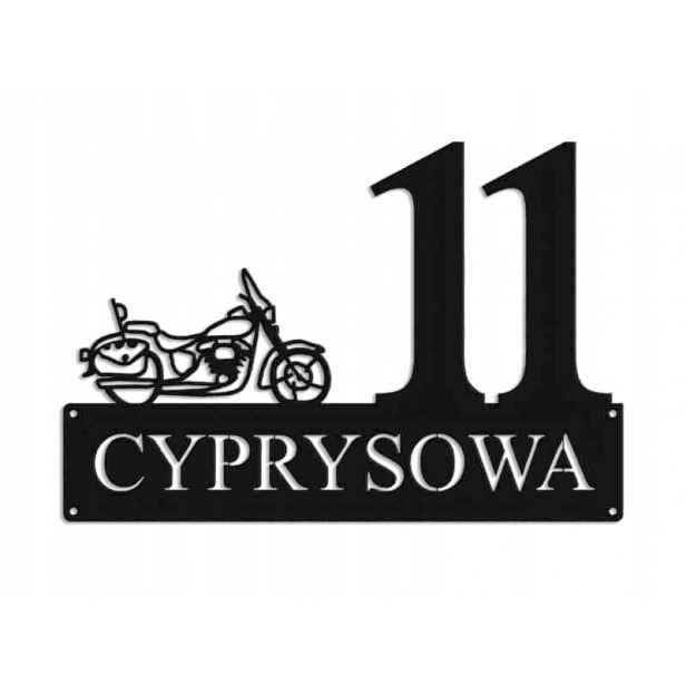Číslo Na Dům 48cm Tabule Adresa Ocel 2mm ulice Cypřišová