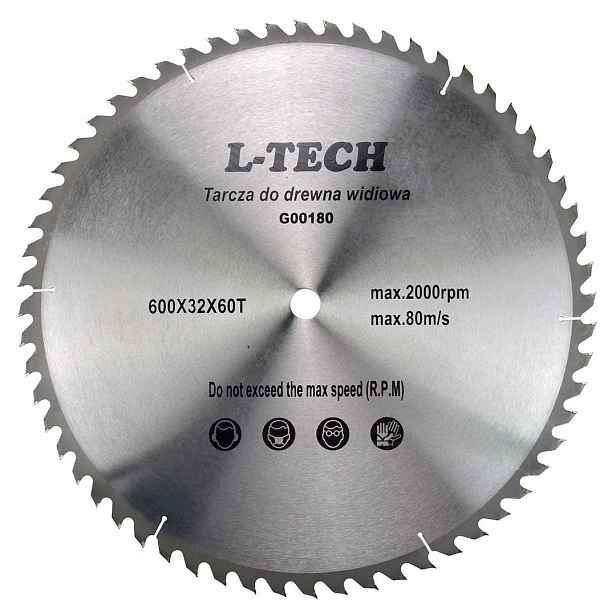Kotoučová pila na dřevo Geko G00180 s vidlicí 600x32 mm 60T