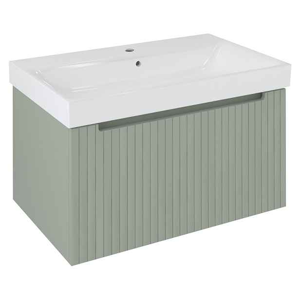 Sapho NELIO STRIP umyvadlová skříňka 76,5x44x49cm, 1x zásuvka, verde