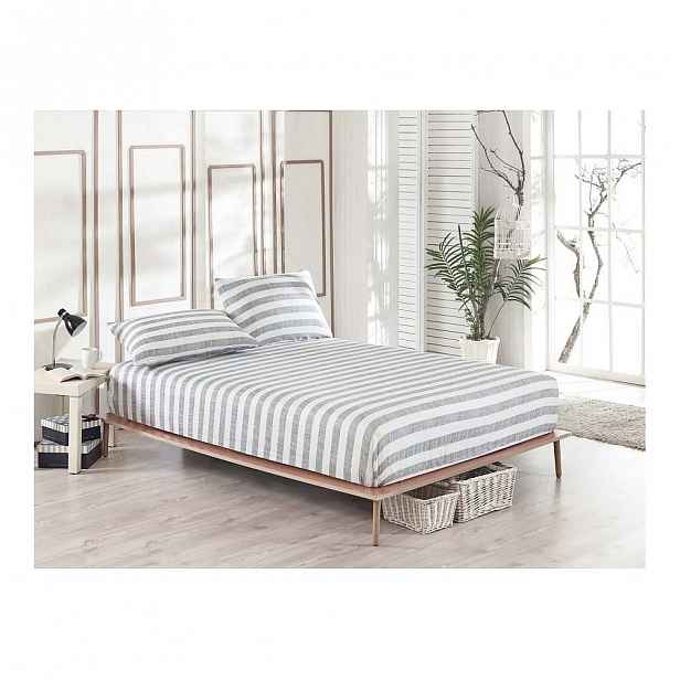 Set elastického prostěradla a povlaku na polštář na jednolůžko Clementino Gris Dulo, 100 x 200 cm