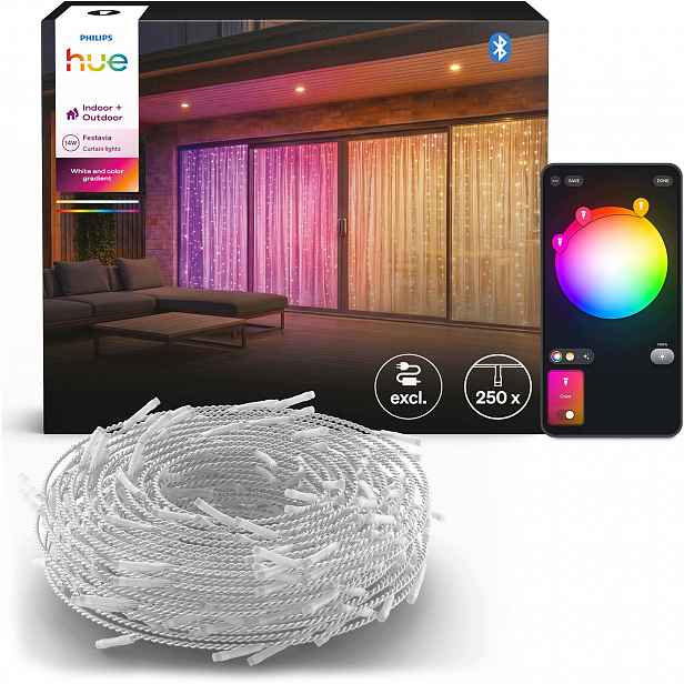 Světelný Závěs 1,35 × 2 m Festavia Curtain Philips Hue Rozšíření