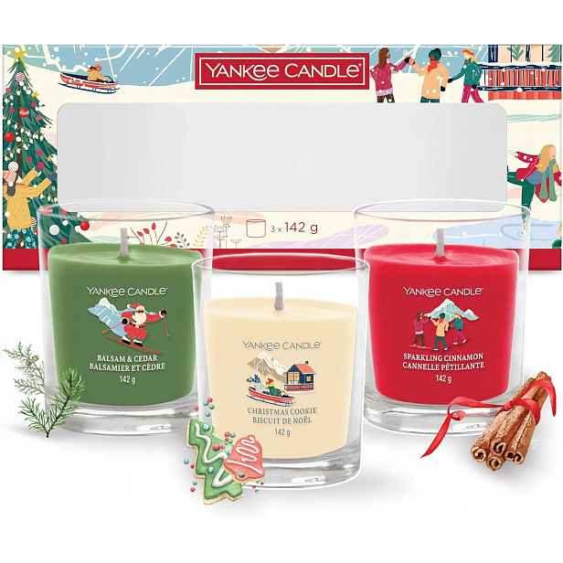 Yankee Candle Dárková Sada 3 Svíčky Vánoční vonné svíčky