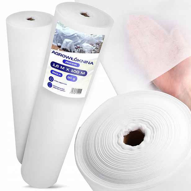 Agrotextilie Bílá Zimní 1,6 x 100 m Obal Rostlin 50 g Krycí Hrubá 8Q