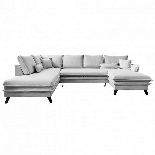 P & B SEDACÍ SOUPRAVA, textil, světle šedá