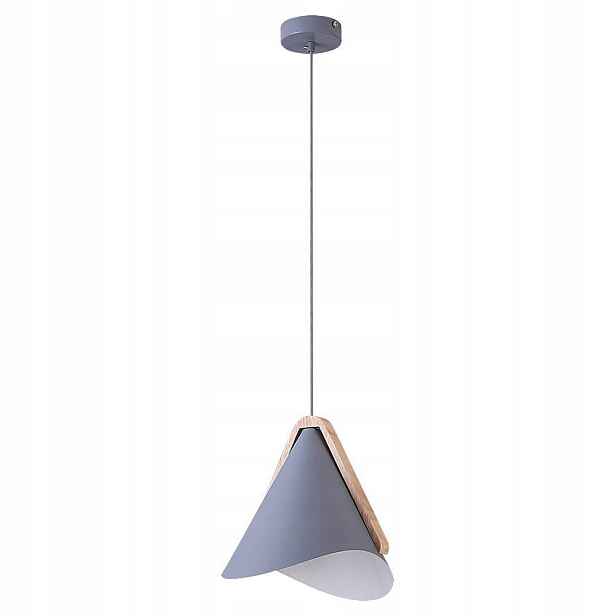 Skandinávská popelavá závěsná lampa s kuželem