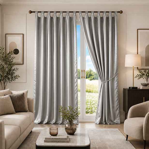TP Saténové závěsy Home Art - 150x250 - 2 kusy Stříbrná