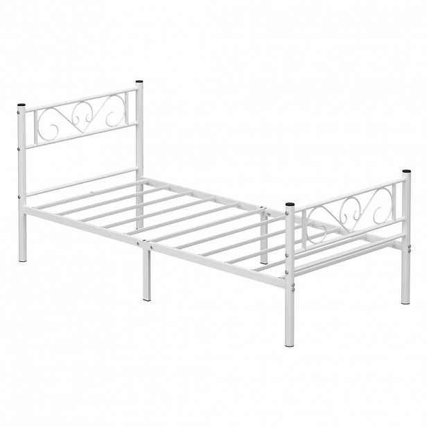 Boxxx KOVOVÁ POSTEL, 90/190 cm bílá
