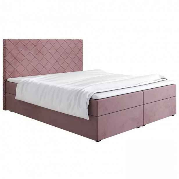 Čalouněná postel 200x200 LILLIANA 2 - starorůžová